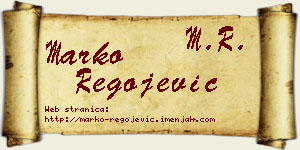 Marko Regojević vizit kartica